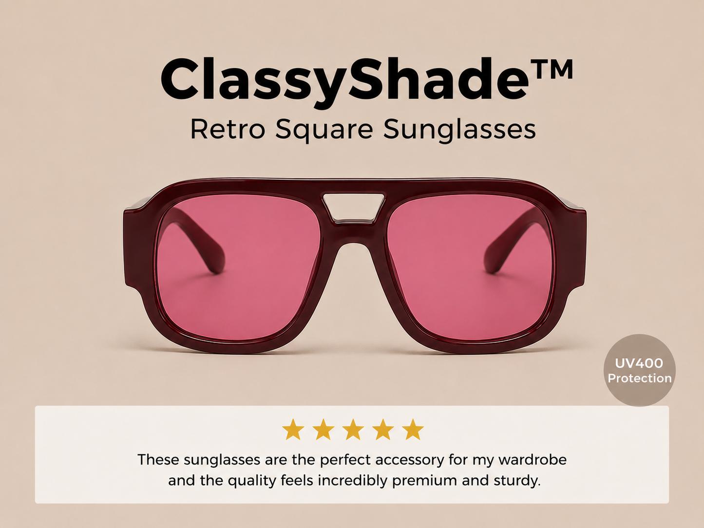 ClassyShade™ Retro Square Sunglasses